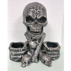 DWK Gothic Skull Bones Salt And Pepper Shaker Holder 2010